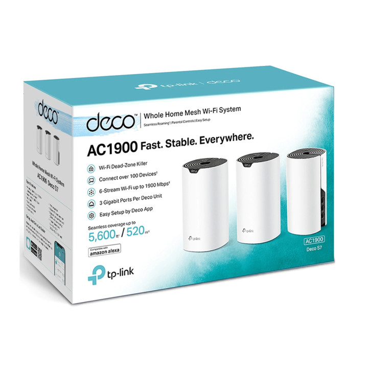 Sistema Mesh TP-Link Deco S7 AC1900 Whole-Home Mesh Wi-Fi 6 System (Pack 3)