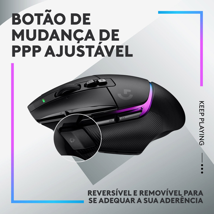 Rato Gaming Logitech G Series G502 X Plus LightSpeed RGB 25600DPI Wireless Preto