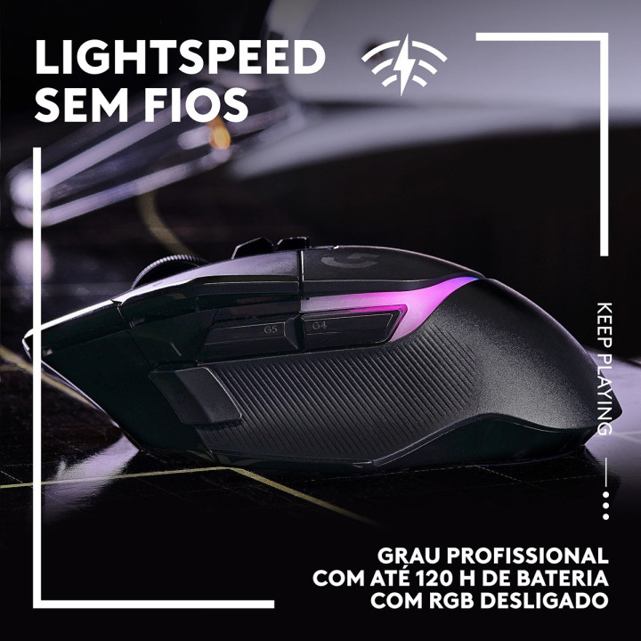 Rato Gaming Logitech G Series G502 X Plus LightSpeed RGB 25600DPI Wireless Preto