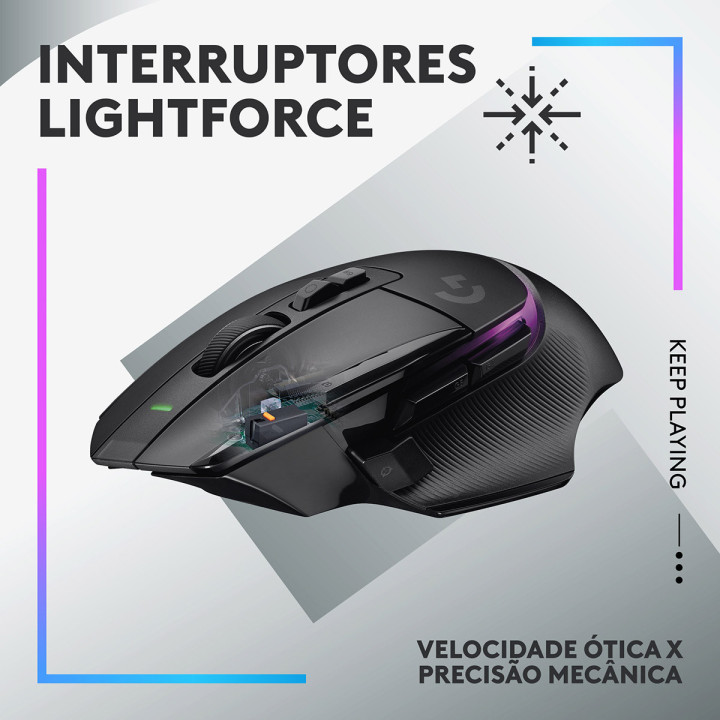 Rato Gaming Logitech G Series G502 X Plus LightSpeed RGB 25600DPI Wireless Preto
