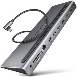 Multiport-Hub AXAGON HMC-4KX3 USB 3.2 Gen 1 hub DP + 2x HDMI + GLAN PD 3x USB-A ports Memory Card Reader e Audio Output