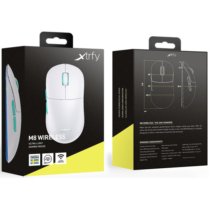 Rato Gaming Cherry Xtrfy M8 Wireless Branco