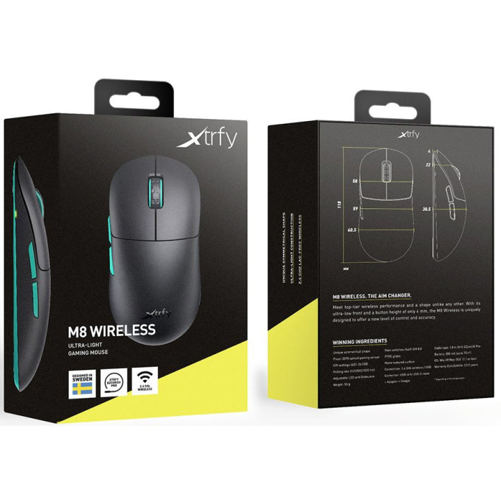Rato Gaming Cherry Xtrfy M8 Wireless Preto