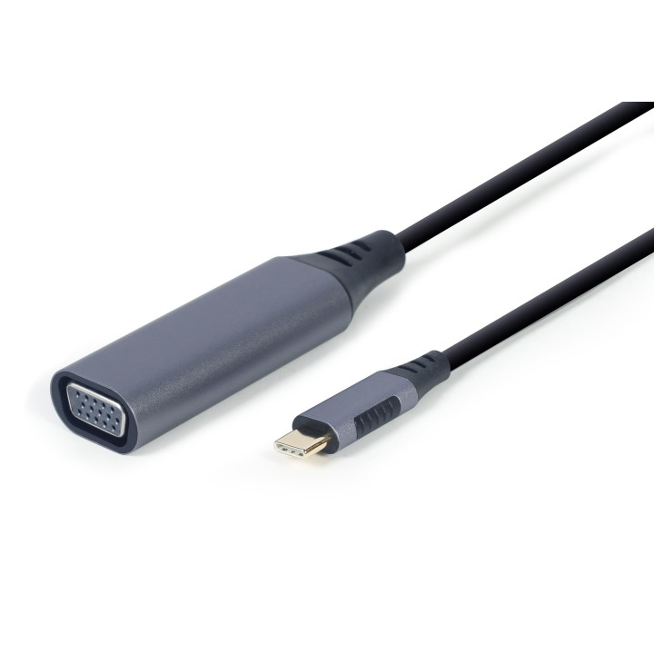 Cablexpert A-USB3C-VGA-01 adaptador de cabo de vídeo 0,15 m USB Type-C VGA (D-Sub) Cinzento