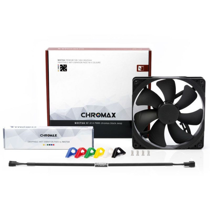 Ventoinha Noctua NF-A14 PWM chromax.black.swap 140mm