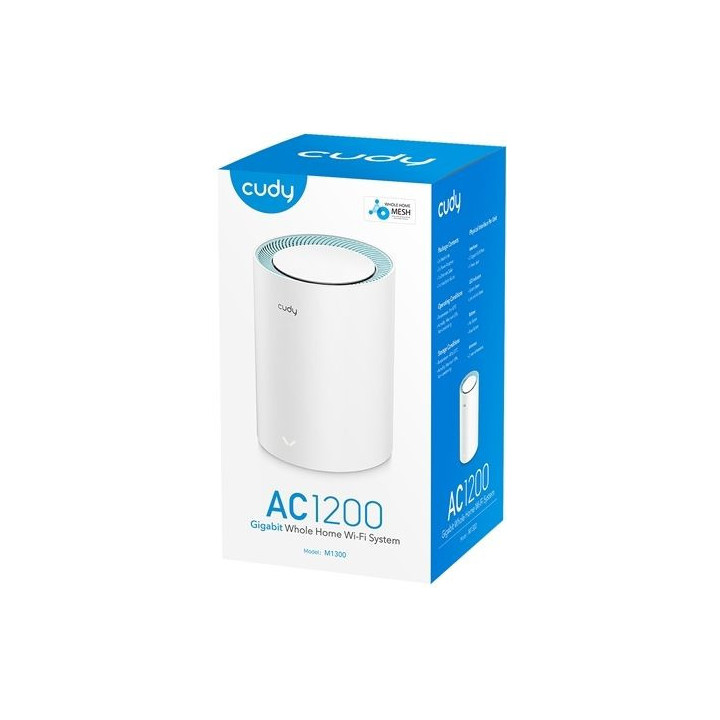 Sistema Mesh Cudy M1300 AC1200 Dual-Band WiFi 5 Mesh Gigabit (Pack 1)