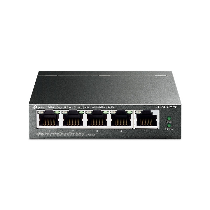 TP-Link TL-SG105PE switch de rede Gerido L2 Gigabit Ethernet (10 100 1000) Power over Ethernet (PoE) Preto