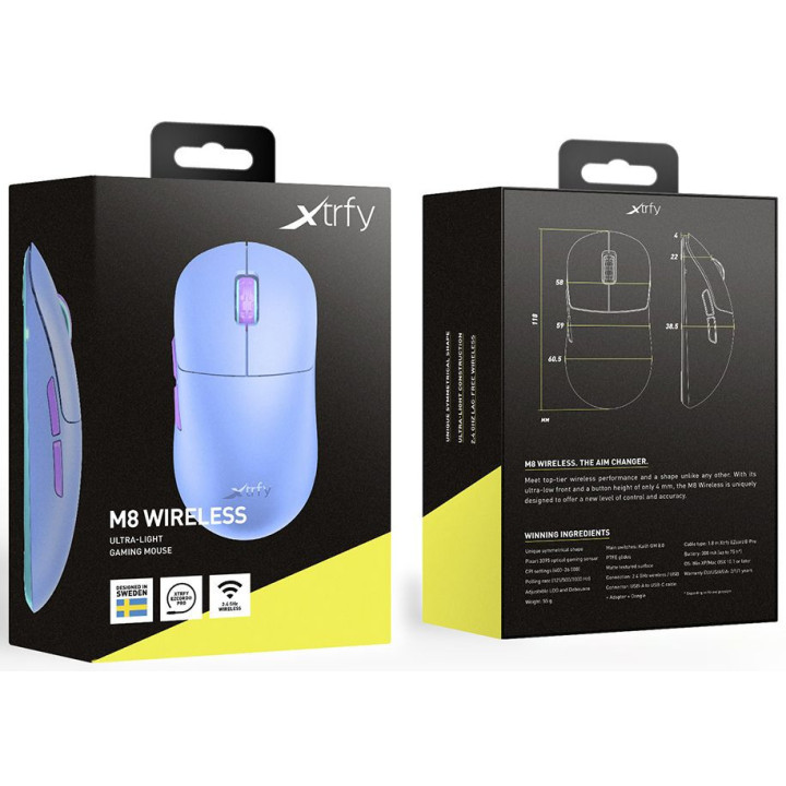 Rato Gaming Cherry Xtrfy M8 Wireless Purple