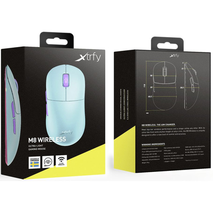 Rato Gaming Cherry Xtrfy M8 Wireless Frosty Mint