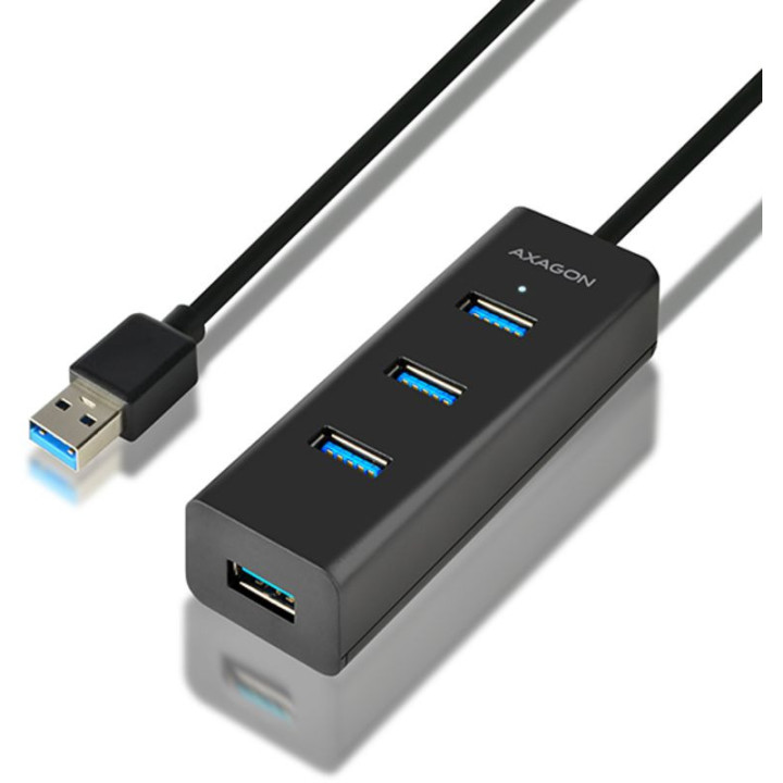 Axagon HUE-S2BL hub de interface USB 3.2 Gen 1 (3.1 Gen 1) Type-A 5000 Mbit/s Preto