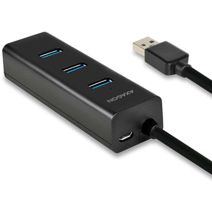 Axagon HUE-S2BL hub de interface USB 3.2 Gen 1 (3.1 Gen 1) Type-A 5000 Mbit/s Preto