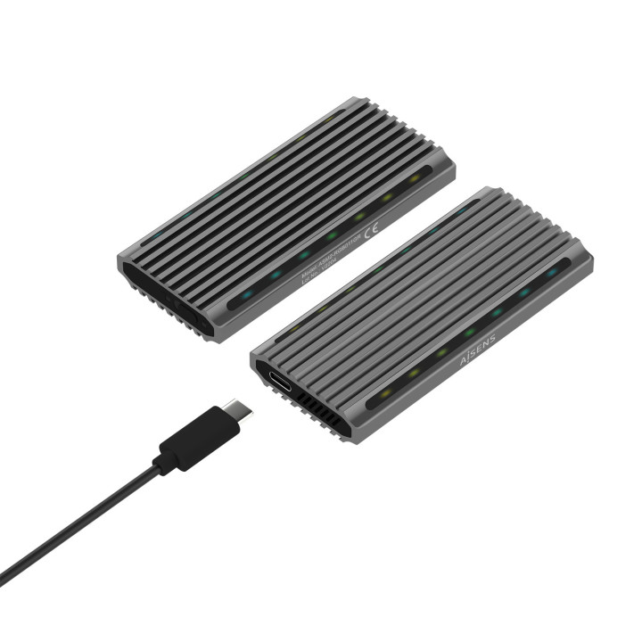 AISENS ASM2-RGB011GR Caixa para Discos Rígidos Compartimento SSD Cinzento M.2