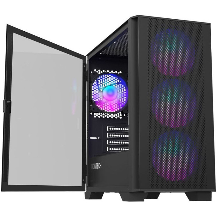 Caixa Micro-ATX Montech AIR 100 ARGB Vidro Temperado Preto