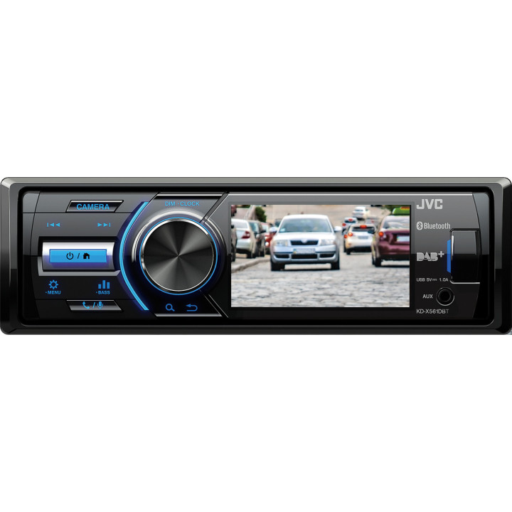 JVC KD-X561DBT recetor multimédia para automóvel Preto, Azul 180 W Bluetooth