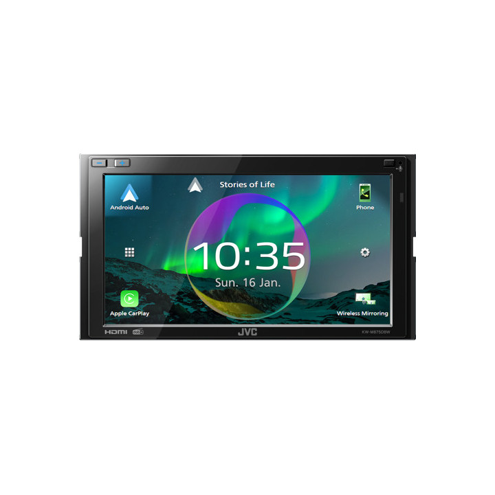 JVC KW-M875DBW recetor multimédia para automóvel Preto Wi-Fi 180 W Bluetooth