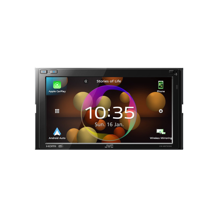 JVC KW-M875DBW recetor multimédia para automóvel Preto Wi-Fi 180 W Bluetooth