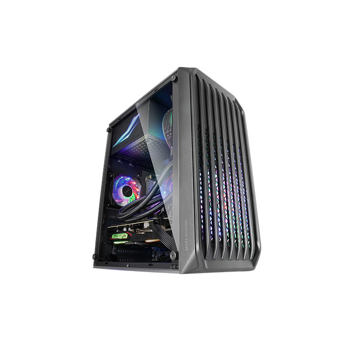 Caixa Micro ATX Mars Gaming MCS2 FRGB Preta
