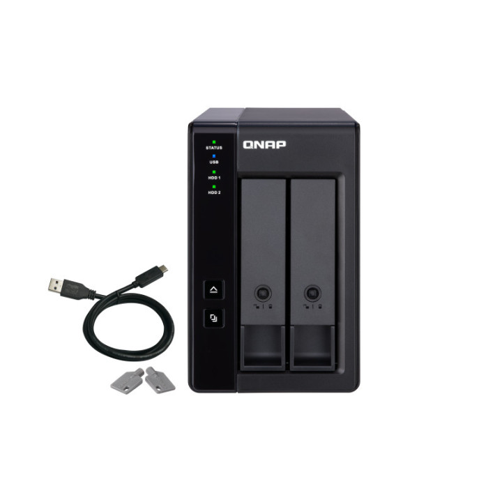 QNAP TR-002 Caixa para Discos Rígidos Compartimento HDD SSD Preto 2.5 3.5"