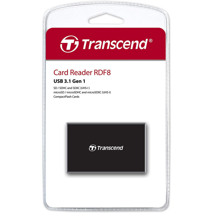 Leitor de cartões Transcend RDF8 Micro-USB Preto