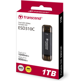 SSD Externo USB Type C & Type A TRANSCEND 1TB Portable ESD310C