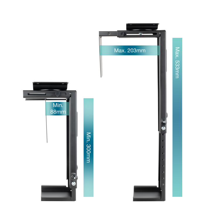 TooQ TQMUD01 suporte para CPU Suporte de CPU montado em mesa Preto