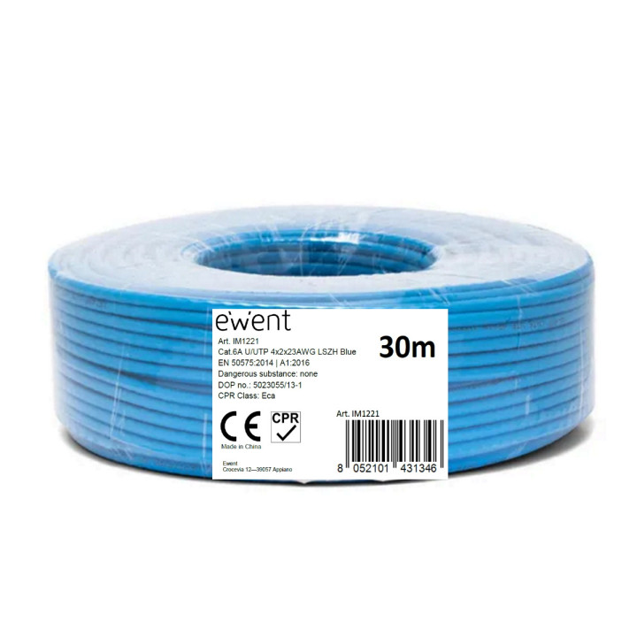Ewent IM1221 cabo de rede Azul 30 m Cat6a U UTP (UTP)