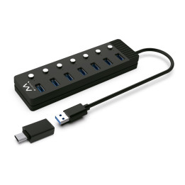 Ewent EW1147 hub de interface USB 3.2 Gen 1 (3.1 Gen 1) Type-A 5000 Mbit s Preto
