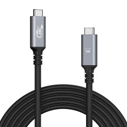 Ewent EC1070 cabo USB 1 m USB4 Gen 3x2 USB C Preto
