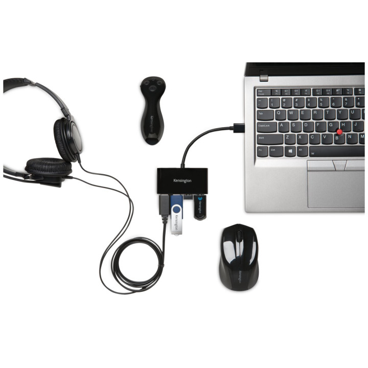 Kensington UH4000 Concentrador USB 3.0 de 4 portas — Preto