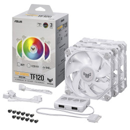Ventoinha Asus TUF Gaming TF120 ARGB White Edition Pack de 3