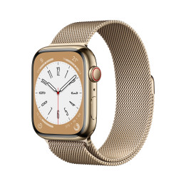Apple Watch Series 8 OLED 45 mm Digital 396 x 484 pixels Ecrã táctil 4G Dourado Wi-Fi GPS
