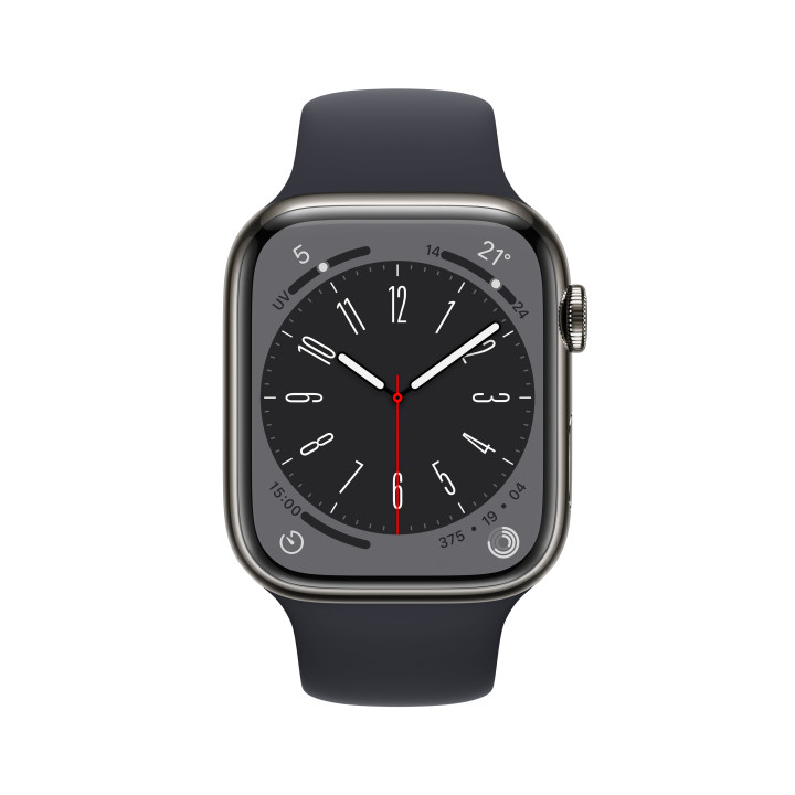 Apple Watch Series 8 OLED 45 mm Digital 396 x 484 pixels Ecrã táctil 4G Grafite Wi-Fi GPS