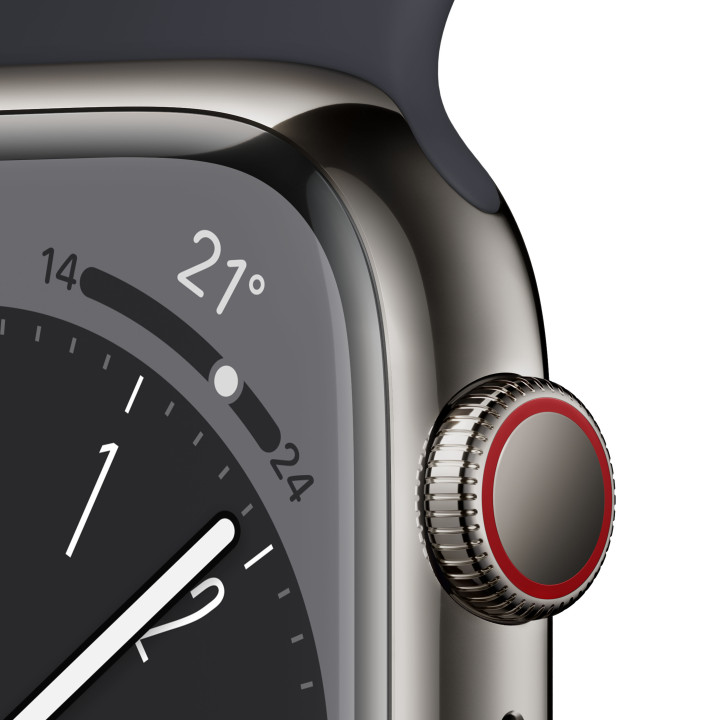 Apple Watch Series 8 OLED 45 mm Digital 396 x 484 pixels Ecrã táctil 4G Grafite Wi-Fi GPS