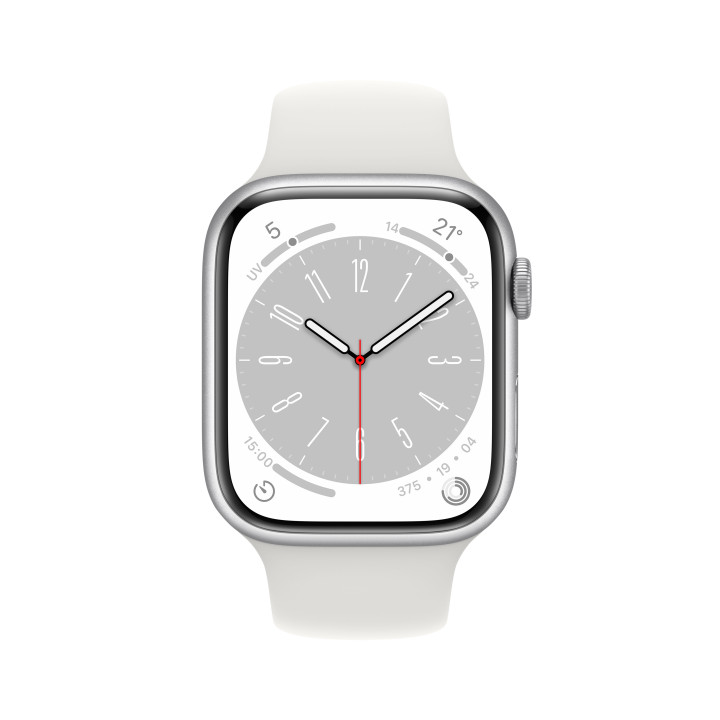 Apple Watch Series 8 OLED 45 mm Digital 396 x 484 pixels Ecrã táctil 4G Prateado Wi-Fi GPS