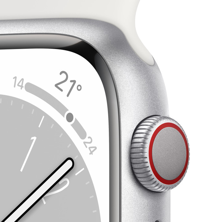 Apple Watch Series 8 OLED 45 mm Digital 396 x 484 pixels Ecrã táctil 4G Prateado Wi-Fi GPS