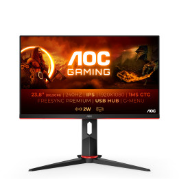 AOC G2 24G2ZU BK LED display 60,5 cm (23.8") 1920 x 1080 pixels Full HD Preto, Vermelho