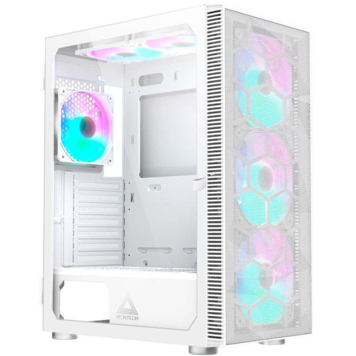 Caixa ATX Montech X3 Mesh RGB Vidro Temperado Branco