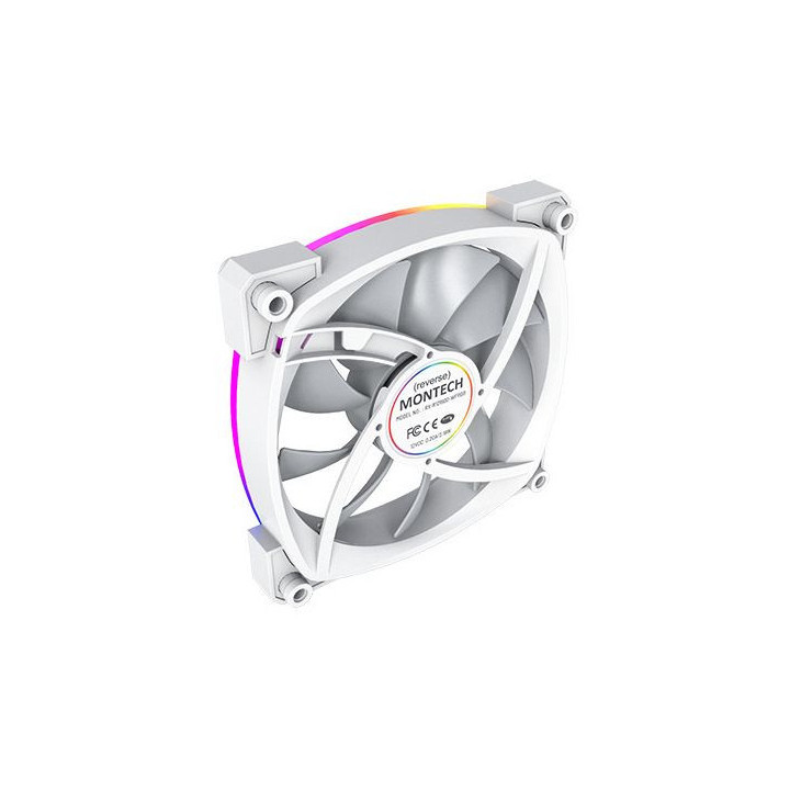 Ventoinha Montech RX120 PWM ARGB PWM 120mm Branco (Reversed Fan
