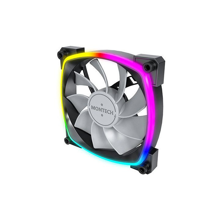 Ventoinha Montech RX120 PWM ARGB PWM 120mm Preto (Reversed Fan Blades)