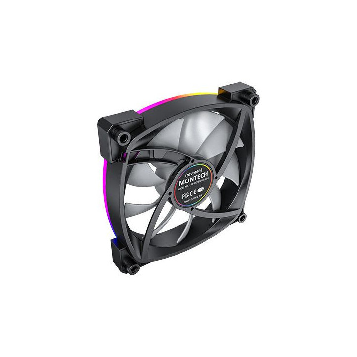 Ventoinha Montech RX120 PWM ARGB PWM 120mm Preto (Reversed Fan Blades)