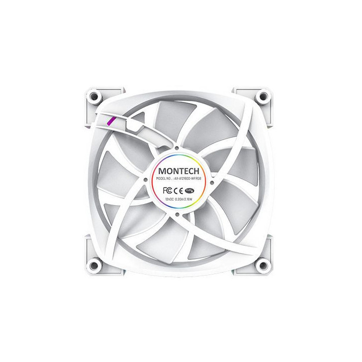 Ventoinha Montech AX120 PWM ARGB PWM 120mm Branco