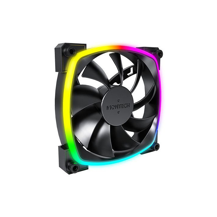 Ventoinha Montech AX120 PWM ARGB PWM 120mm Preto