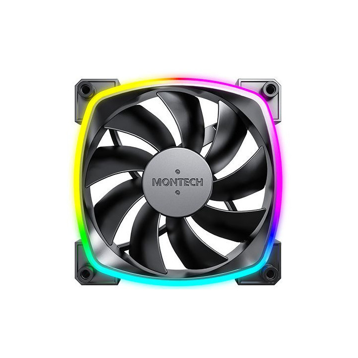 Ventoinha Montech AX120 PWM ARGB PWM 120mm Preto