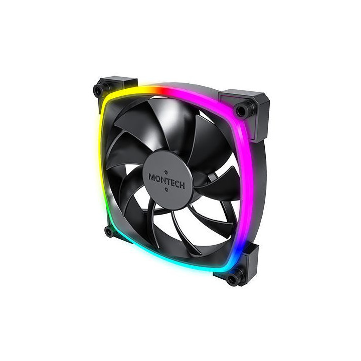 Ventoinha Montech AX120 PWM ARGB PWM 120mm Preto