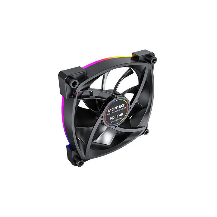 Ventoinha Montech AX120 PWM ARGB PWM 120mm Preto