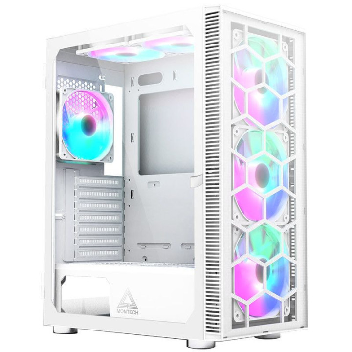 Caixa ATX Montech X3 Glass RGB Vidro Temperado Branco