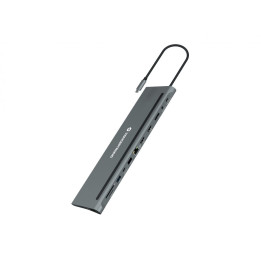 Conceptronic DONN17G base & duplicador de portas Com fios USB 3.2 Gen 1 (3.1 Gen 1) Type-C Cinzento