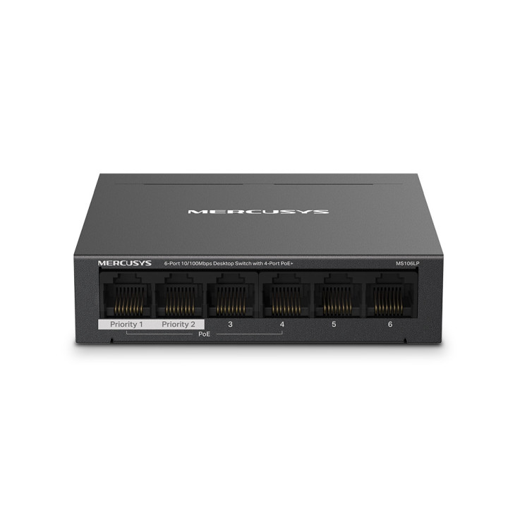Mercusys MS106LP switch de rede Gerido Fast Ethernet (10 100) Power over Ethernet (PoE) Preto