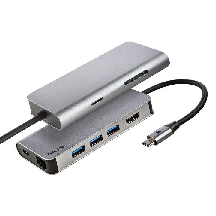 NGS WONDER DOCK 8 USB 2.0 Type-C Prateado