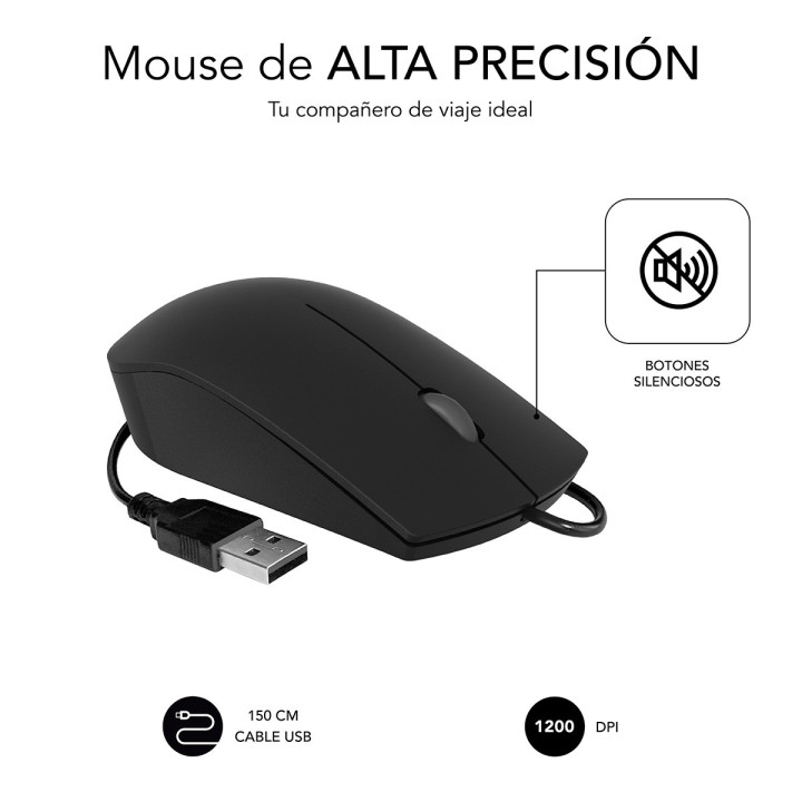 SUBBLIM SUBMO-B2BS001 rato Ambidestro USB Type-A Ótico 1200 DPI